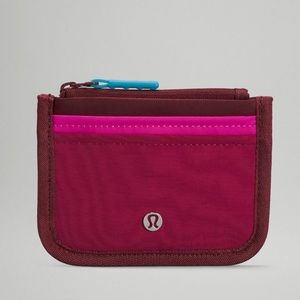 Lululemon True Identity Card Case - Pomegranate/Sonic Pink/Red Merlot